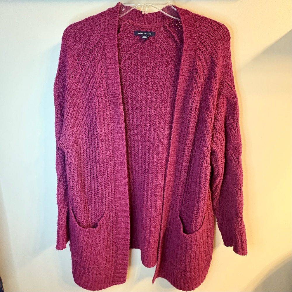 American Eagle Outfitters Slouchy Oversized Cardigan Size S Magenta Hot Pink